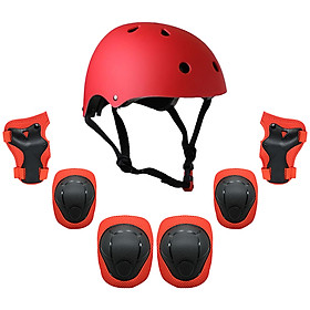 Set Mũ Bảo Hiểm Kèm Đệm Bảo Vệ Tay Và Đầu Gối 7 Trong 1 Trượt Ván Cho Bé