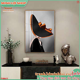 Tranh cô gái tráng gương pha lê hiện đại trang trí phòng khách,không gian tặng tân gia TẶNG KÈM ĐINH TREO GIRL019