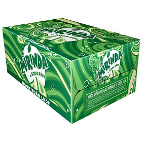 Thùng 24 Lon Nước Ngọt Có Gaz Mirinda Soda Kem (320ml/lon)