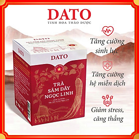 Trà sâm dây Ngọc Linh DATO 25 gói x2g, Trà túi lọc, Tăng cường sức khỏe, giảm căng thẳng, stress, ngăn ngừa ung thư