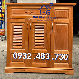 Mua Tủ giày dép gỗ thông ghép ngang 1m màu nâu_LGTD01