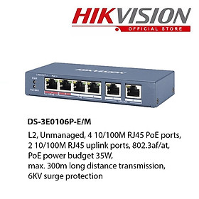 Mua Switch mạng 4  8  16 24  cổng POE HIKVISION dùng cho camera IP cấp nguồn POE.  DS-3E1106P-EI/M  DS-3E1310P-EI/M  DS-3E1318P-EI/M   DS-3E1326P-EI/M - hàng chính hãng
