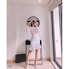 Đầm body nhún thân tay dài - Đầm body đuôi cá đi tiệc (kèm ảnh thật)
