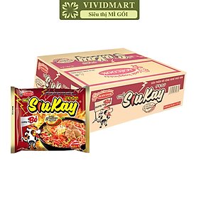 ACECOOK - Mì Siukay hương vị Bò, Siukay mì bò Siukay mì cay 7 cấp độ Siukay, Mì Siu Kay ăn liền (127g/gói)