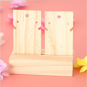 Natural Wooden Earring Holder Stand Jewelry Organizer Display Storage Rack S