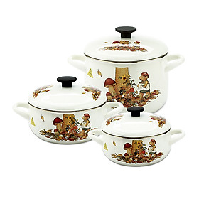 Bộ 03 nồi tráng men FUJIHORRO (16cm, 20cm, 22cm) FTCV-3, Sử dụng bếp từ