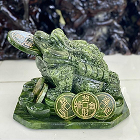 Mua Thiềm Thừ Phong Thủy Đá Serpentine   Đá Ngọc Hoàng Long - Dài 20cm