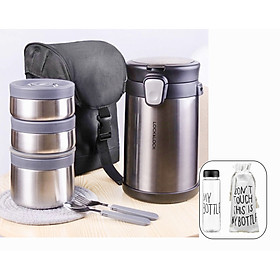 Bộ Hộp Cơm Giữ Nhiệt Easy Take Lunch Box Lock&Lock LHC8034 (2000ml) Kèm Bình Đựng Nước Và Túi Vải Tiện Lợi