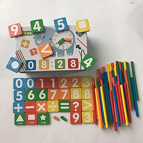 Bộ que tính gỗ cho bé học toán
