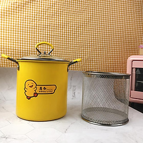 Mua Nồi chiên ngập dầu chống dính có giá lọc thông minh màu vàng hình con vịt