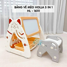 Bảng Vẽ Bàn Học Giá Sách Mèo Holla Cho Bé 1-7 Tuổi - Tặng Kèm Ghế