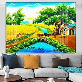 Tranh treo tường- Tranh tráng gương Đồng Quê, Quê Hương, Làng Quê