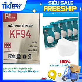 Thùng 300 CÁI khẩu trang KF94 kháng khuẩn, chống bụi mịn, công nghệ 4D Hàn Quốc