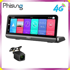 Mua Camera hành trình Phisung P03 đặt taplo ô tô 4G  wifi  8 inch tích hợp cam lùi - Rom 32G + Ram 2GB - Tích hợp PM Navitel -Hàng Chính Hãng