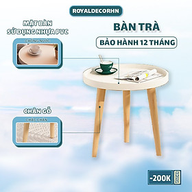 Hình ảnh Bàn trà sofa tròn, bàn tròn cafe, decor chân gỗ sồi tự nhiên, bàn trả nhỏ gấp gọn-RoyaldecorHN