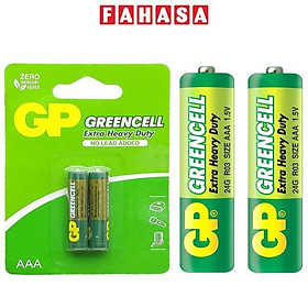 Vỉ 2 Pin Đũa GP Greencell Extra Heavy Duty AAA 1.5V - GP 24G-2U2