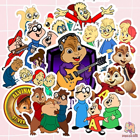 Miếng dán Stickers chủ đề Alvin and the Chipmunks