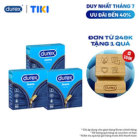Bộ 3 Bao Cao Su Durex Jeans - Hộp 3 chiếc