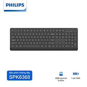 Bàn phím không dây Philips SPK6368 - Hàng Chính Hãng - Màu đen