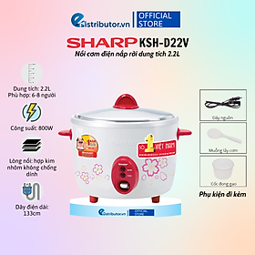 Nồi Cơm Điện Nắp Rời Sharp KSH-D22V - Màu Ngẫu Nhiên - Hàng chính hãng - Bảo Hành 12 Tháng