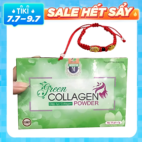 Thực Phẩm Bảo Vệ Sức Khỏe Diệp lục Collagen (Green Collagen Powder) M + Tặng kèm Vòng Phong Thủy