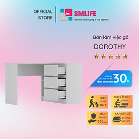 Bàn làm việc, bàn học gỗ hiện đại SMLIFE Dorothy | Gỗ MDF dày 17mm chống ẩm | D124xR85xC75cm - Màu