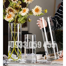 Hình ảnh Bình bông lọ hoa thủy tinh trụ tròn cắm hoa trang trí giá rẻ