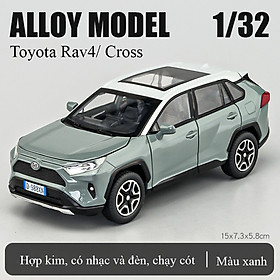 Mô hình xe Toyota Rav4, Cross KAVY bằng hợp kim có nhạc và đèn chạy cót mở được cửa