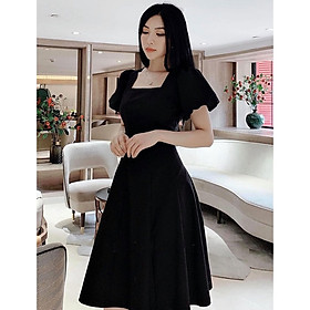 Hình ảnh AV6446 - Đầm xòe cổ vuông tay dún nơ sau cực xinh