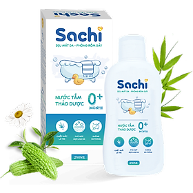 Combo Sữa Tắm Thảo Dược SACHI 250ml Và Kem Đa Năng SACHI 20G Dưỡng Ẩm, Sạch Dịu Da, Phòng Ngừa Rôm Sẩy, Ho Cảm Cho Bé