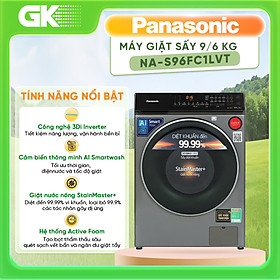 Máy Giặt Sấy Panasonic Inverter Giặt 9 kg - Sấy 6 Kg NA-S96FC1LVT - Hàng Chính Hãng - Chỉ Giao HCM