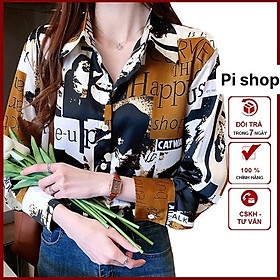 Áo Sơ Mi Công Sở Form Rộng In Họa Tiết Thời Trang