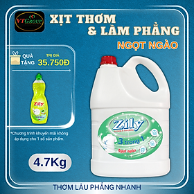 Xịt Thơm & Làm Phẳng Quần Áo Zily 4.7 Kg - Tặng 1 Chai Nước Rửa Chén Zily 750 gr