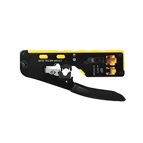 Pass through RJ45 Crimper Cutter  Cutting Network Cable Crimping Tool Compact Size Spring Loaded Handle  Comfortable Grip