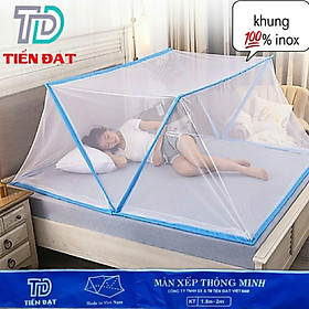 Màn Chống Muỗi Gấp Gọn, Dùng Cho Giường Ngủ, Lều, Nhà Cửa, Lắp Đặt Nhanh + Tặng Kèm 1 Đôi Tất Cho Bé