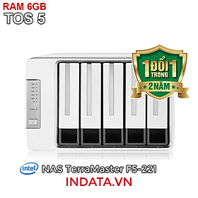 Mua Bộ lưu trữ mạng NAS TerraMaster F5-221  Intel Dual-core CPU 2GHz  RAM 6GB  LAN 2x 1GbE  5 khay ổ cứng RAID 0 1 5 6 10 JBOD Single - Hàng chính hãng