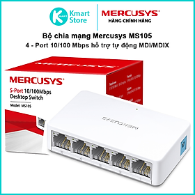 Bộ chia mạng 5/ 8 cổng switch 5/ 8 port 10/100Mbps chia tín hiệu lan Mercusys MS105 MS108 - Hàng chính hãng