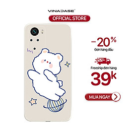 Ốp lưng Vina Case Xiaomi Redmi Note 8/Redmi 9A/Redmi 9T/Poco X3/....Silicone TPU dẻo viền vuông bảo vệ camera hình Gấu trắng(Hàng Chính Hãng)