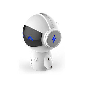 Loa bluetooth của hxy robot, loa siêu trầm 5W, khe nhớ TF, trạm điện, món quà dễ thương cho trẻ em, bạn gái, bên ngoài, xe hơi Color: White Woofer Size/Full-Range Size: 1.5