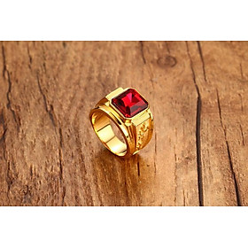 Combo Nhẫn Nam mạ Vàng 24K, Chạm rồng, Mặt đá phong thủy, kèm hộp đựng lót nỉ.