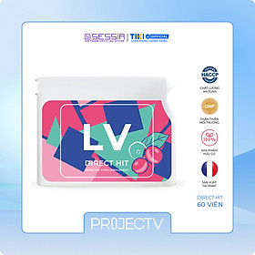 Thực Phẩm Sức Khỏe LV Direct Hit - Giữ Nét Thanh Xuân - PROJECT V - Hộp 60 Viên - Xuất xứ Pháp, Hàng Chính Hãng