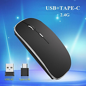 Chuột Không Dây 2.4G Im Lặng PC Mause Sạc Thiết Chuột USB +-C Kép Thu Chuột Quang Cho laptop - one