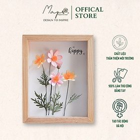 Tranh hoa giấy  handmade trang trí cao cấp SIMPLICITY Hoa Sao Nhái 20x25cm - Maypaperflower Hoa giấy nghệ thuật