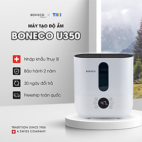 Máy Phun Sương Tạo Ẩm BONECO Thụy Sỹ U350 Sương Nano Làm Mát Nhà, Tạo Độ Ẩm Không Khí, Xông Tinh Dầu Thơm Phòng (60m2) - Hàng Chính Hãng