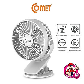 Mua Quạt Sạc Tích Điện Mini Kẹp Bàn COMET CRF0705 5W Xoay 360 Độ pin Lithium 1800mAh hàng chính hãng
