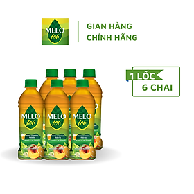 Lốc Chai Trà Đào Cam Sả Melo Tea 455ml x 6 Chai