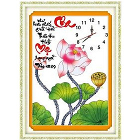 Mua TRANH THÊU CHỮ THẬP ĐỒNG HỒ CHA MẸ 48x64CM - TỰ THÊU