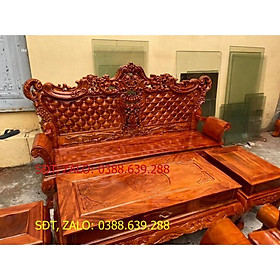 Bàn ghế phòng khách hoàng gia gỗ xà cừ