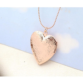 Silver/Gold Tone Openable Heart Shaped Photos Picture Message Pendant Necklace with 45cm Chain