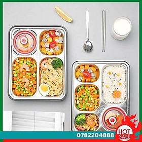 Mua Khay Cơm Inox 5 Ngăn Hàn Quốc Coa Nắp Đậy Tiện Lợi - CH Hương Thị Miễn Phí Vận Chuyển